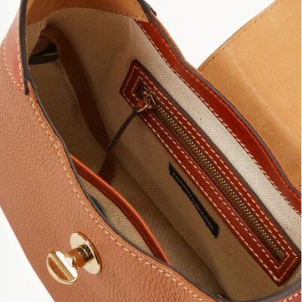 Dooney & Bourke Pebble Leather Turnlock Hobo Caramel ๐ - Picture 6 of 14